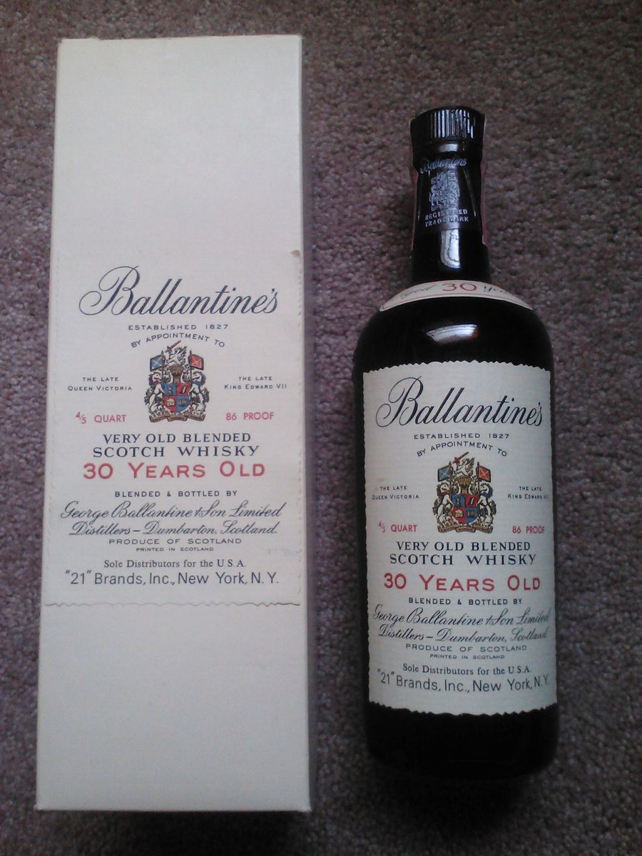 Ballantines 30 Years Old Blended Scotch Whisky   Unopened in Original 