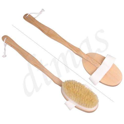 Bath Shower Body Back Wooden Wood Brush Scrab Scrabber