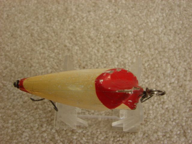 Used Bite Em Bate white red wood lure 1920s