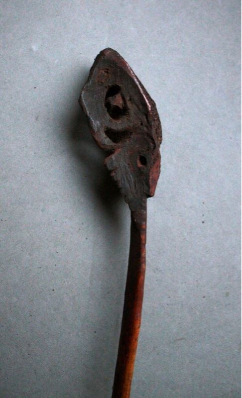 ANCIENT CASSOWARY BONE LIME SPATULA   ABELAM TRIBE, NEW GUINEA