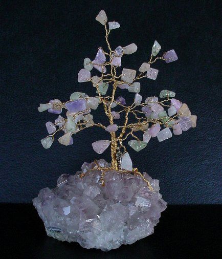 Crackle Glass Amethyst Base Gem Tree Gemstone Gem