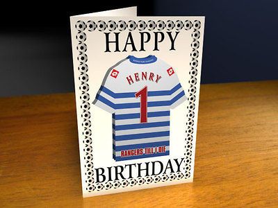 qpr fc football club shirt birthday card from united kingdom