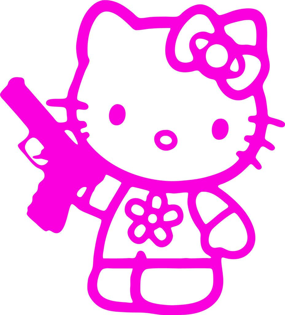 HK17) *HELLO KITTY GUN* CHOOSE COLOUR DECALS CAR 4x4 4WD IPOD IPAD