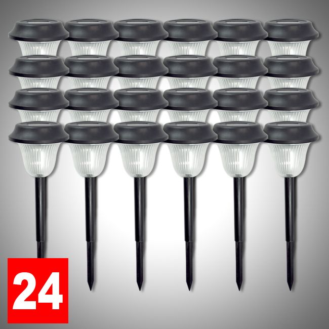 Newly listed 24 LED Solar Powered Path Outdoor Lights Lighting Lamp 