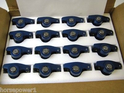 LUNATI FORD SBF Roller Rockers # 84151 7/16 1.65 ratio Blue Alum 351 