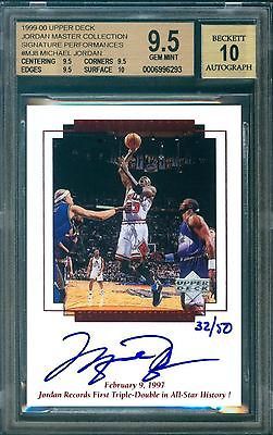   1999 00 UD MJ MASTER MJ8 MICHAEL JORDAN #23 JERSEY /50 AUTO AUTOGRAPH