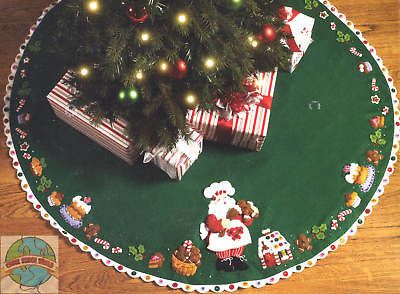 felt embroidery kit santa s sweet shop xmas tree skirt