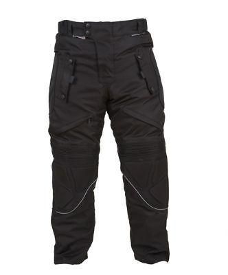 TMW CE Armoured Black Waterproof Cordura Motorcycle Motorbike Trousers 