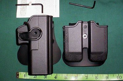 GLOCK 19 23 32 RH LVL II RETENTION HOLSTER + DUAL MAGAZINE POUCH 