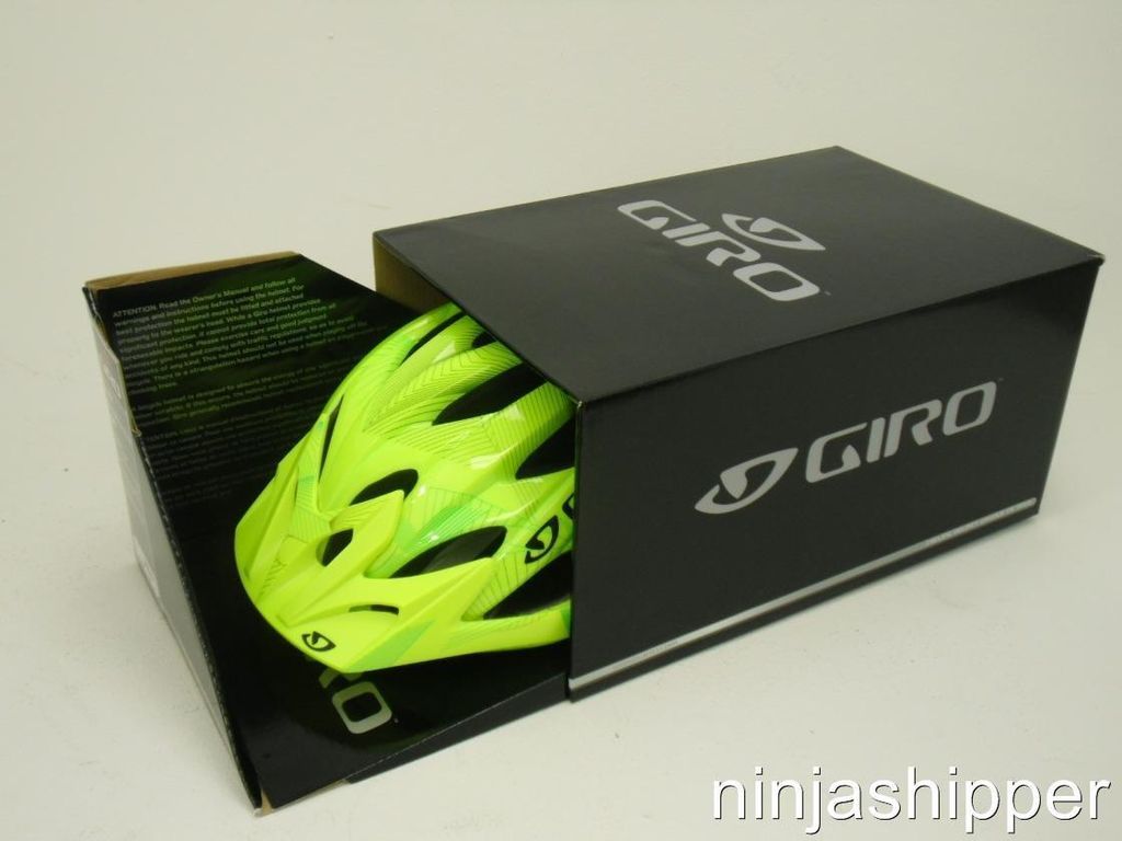 2012 Giro XAR Highlight Yellow/Bright Green Lines Bicycle Helmet 