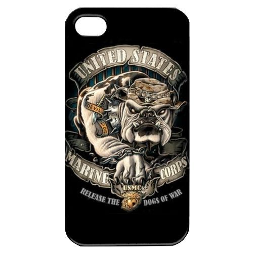 NEW Dog Marines Corps USMC 1 Image in iPhone 4 or 4S Hard Plastic Case 