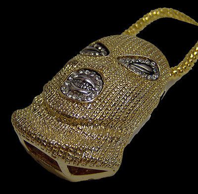 bling bling iced out goon mask man pendant hiphop chain