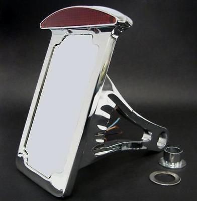 Chrome Side Mount License Plate LED Tail brake light for Harley 