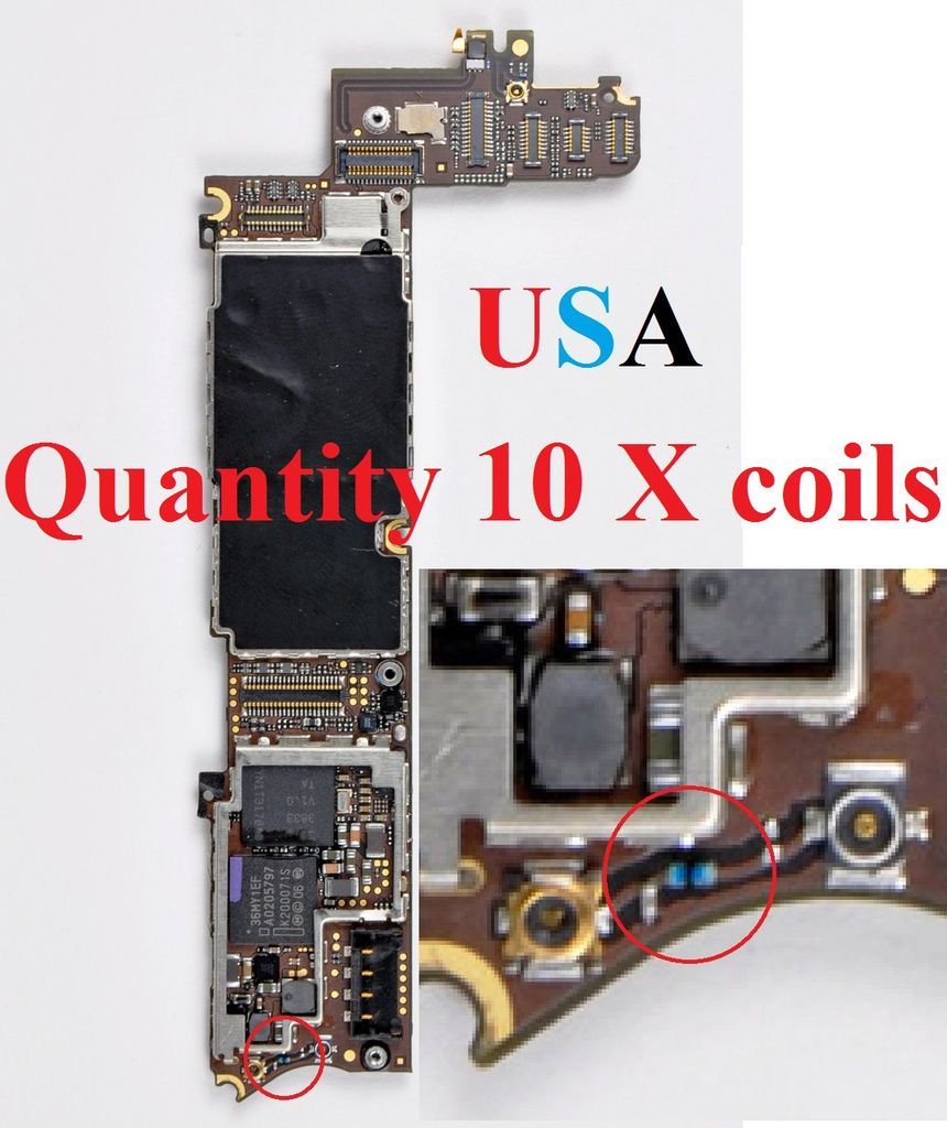 10 X iPhone 4 No Signal or No Wifi fix Blue Inductor Coil repair Apple 