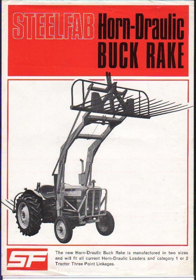 Steelfab Horn Draulic Tractor Loader Buck Rake Brochure Leaflet