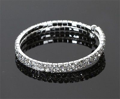 BR2341/TWO SPIRAL Clear crystal Rhinestone UPPER ARMLET ARM 