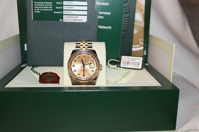 ROLEX DATEJUST (116233) 18K/SS w/CHAMPAGNE DIAMOND DIAL (LNIB)