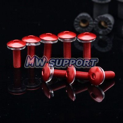 RED WINDSCREEN FAIRING BOLTS WELLNUT GSXR 600 750 SV 650 1000 Bandit 