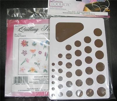 NIP Beginner Quilling flower kit, Sizing Board & Metal Turning Tool 