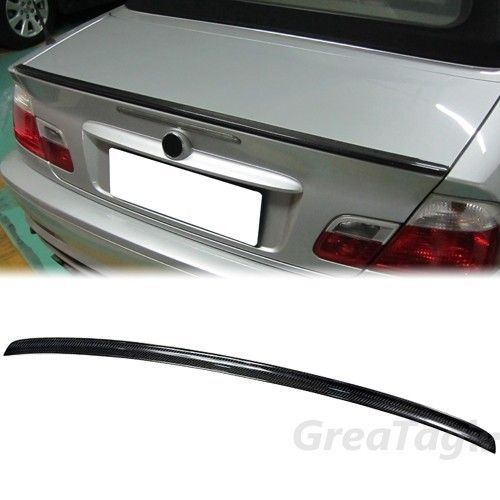 01 05 BMW E46 M3 325i 328i 330i REAL CARBON FIBER TRUNK LIP SPOILER 02 