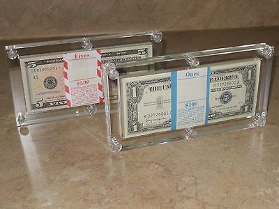   Currency Dollar Acrylic Holder Cases For U.S. Pack of 100 Bank Notes