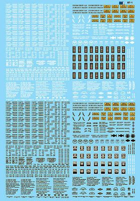 Microscale Decal HO #87 01 Freight Car Data   Railroad Roman   White 