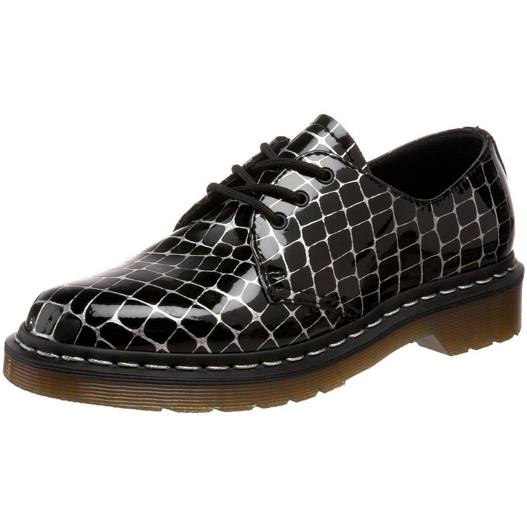 new dr martens 1461 black silver armor shoes uk 6 us 7