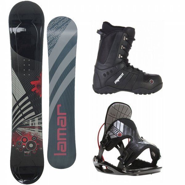 Lamar Mission 157 cm Mens Snowboard + Flow Flite 1 Bindings + Sapient 