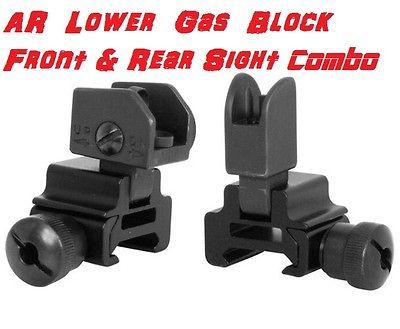 AR/.223/223 TACTICAL FRONT/REAR LOWER GAS BLOCK FLIP UP SIGHT COMBO