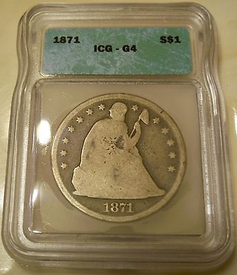 newly listed 1871 seated liberty dollar icg g4 time left