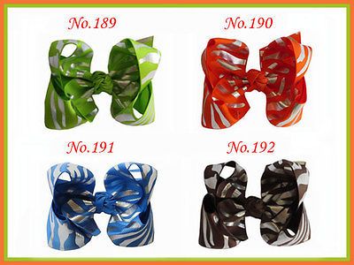 22 Girl Costume Boutique 4 4.5 Inch ABC Hair Bows Clip 242 No. D2A