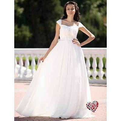 princess off shoulder sweep train chiffon wedding dress