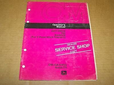 a234 john deere operator manual 165 3 point backhoe time