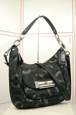 nwt coach kristin chainlink lurex hobo handbag 18295 black