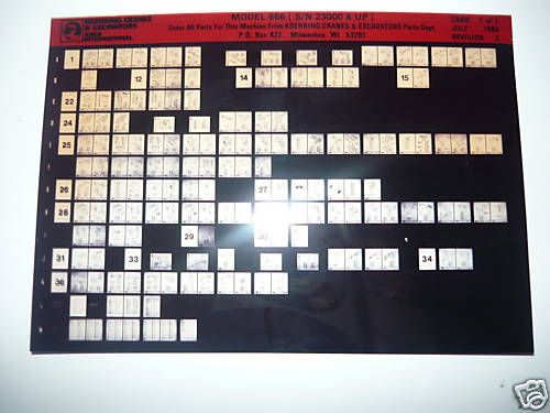 koehring parts manual 666 excavator microfiche  3