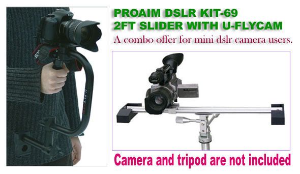 PROAIM dslr combo kit U flycam 2ft slider for 5d t2i 7d Gh1 vx2100 