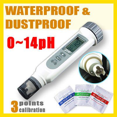 Waterproof Digital pH / Temperature °C °F Meter Tester Auto 
