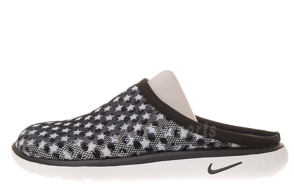 Nike Air Rejuven 8 Mule Black White Stars Mens Casual Slip On Sandals 