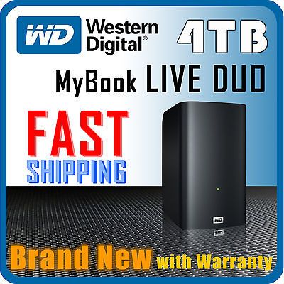 NEW* WD 4TB My Book Live Duo 3.5 External Gigabit Ethernet NAS RAID 