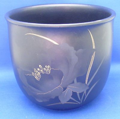 metallic black planter scheurich w germany gold flowers time left