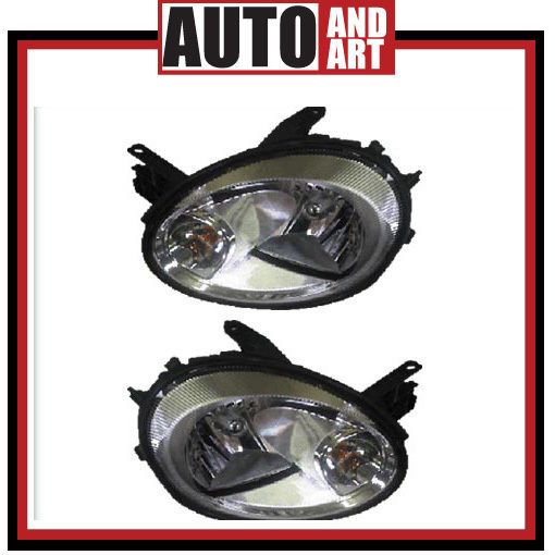 New Pair Set Headlight Headlamp Lens Housing w/Clear Edge SAE and DOT 