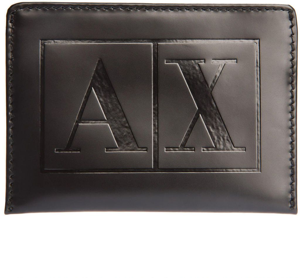 armani exchange authentic box logo card case