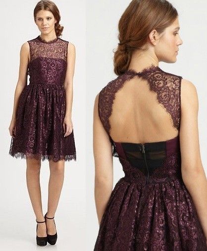 EW 2012 AUTH Alice Olivia Ophelia Sleeveless Lace Top Dress $495