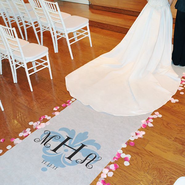    AISLE RUNNER WEDDING PERSONALIZED MONOGRAM DATE COLOR 100 FEET LONG