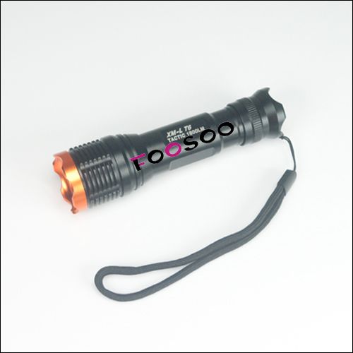 1800 Lumens Zoomable CREE XML T6 LED 2X 18650 Flashlight Super Bright 