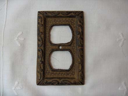 New Shabby Cast Iron Rust Plug Plate Outlet Cover Chic