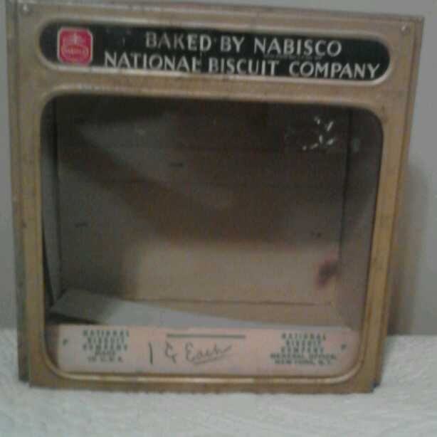 Antique Nabisco Store Display Complete Glass Cardboard Box Rare