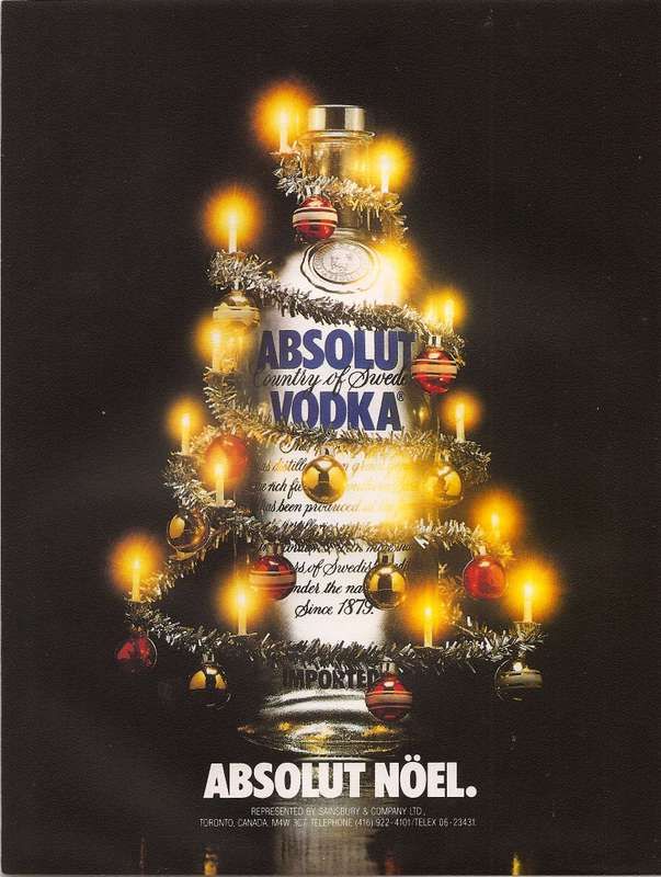 Absolut Noel Vodka Christmas Tree Candles Sweeden Ad
