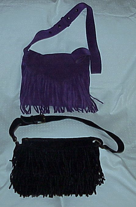 Agnes B & .=2 100%Leather shoulder bags=purple/black 