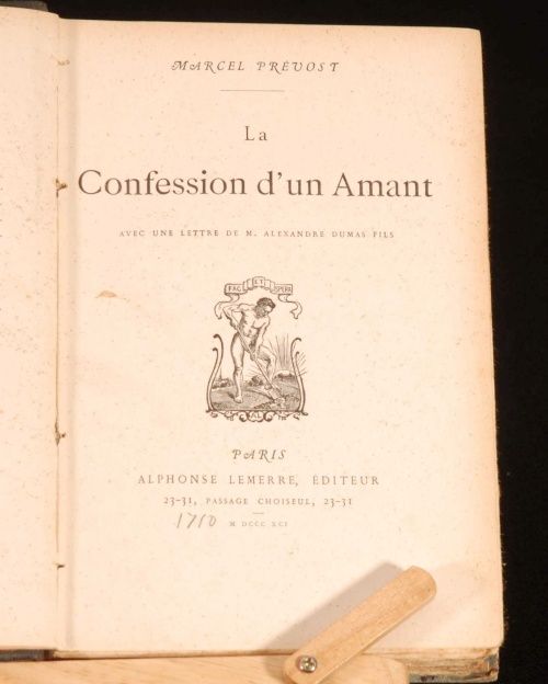 1891 Marcel Prevost La Confession DUn Amant French